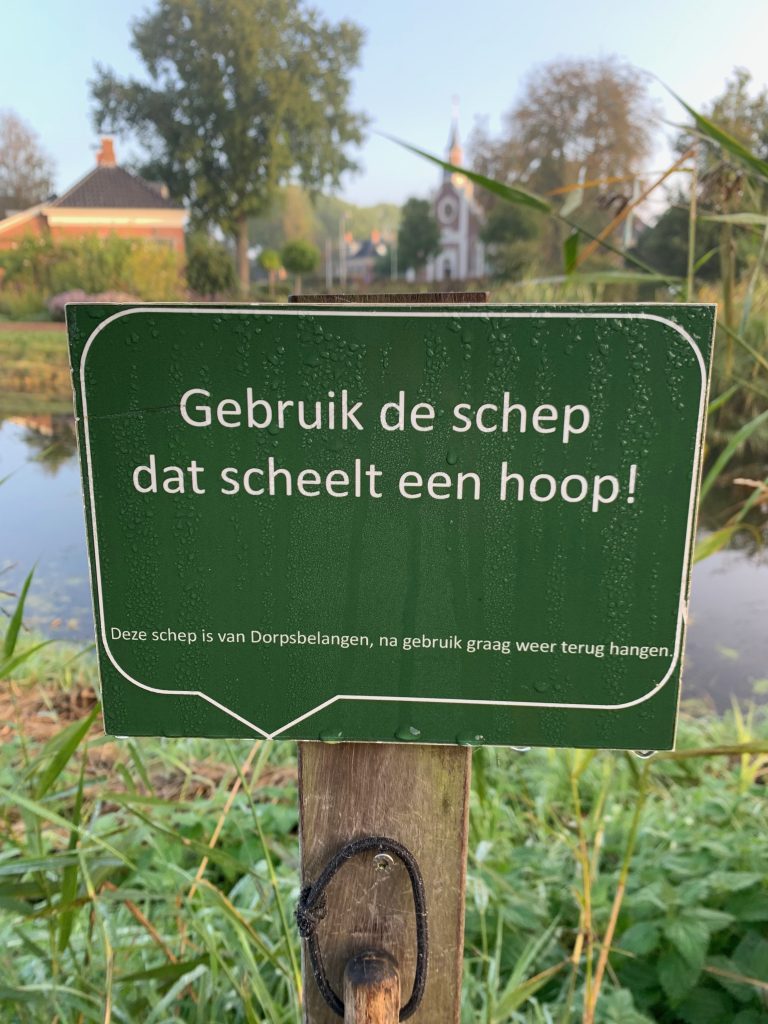 gebruik de schep